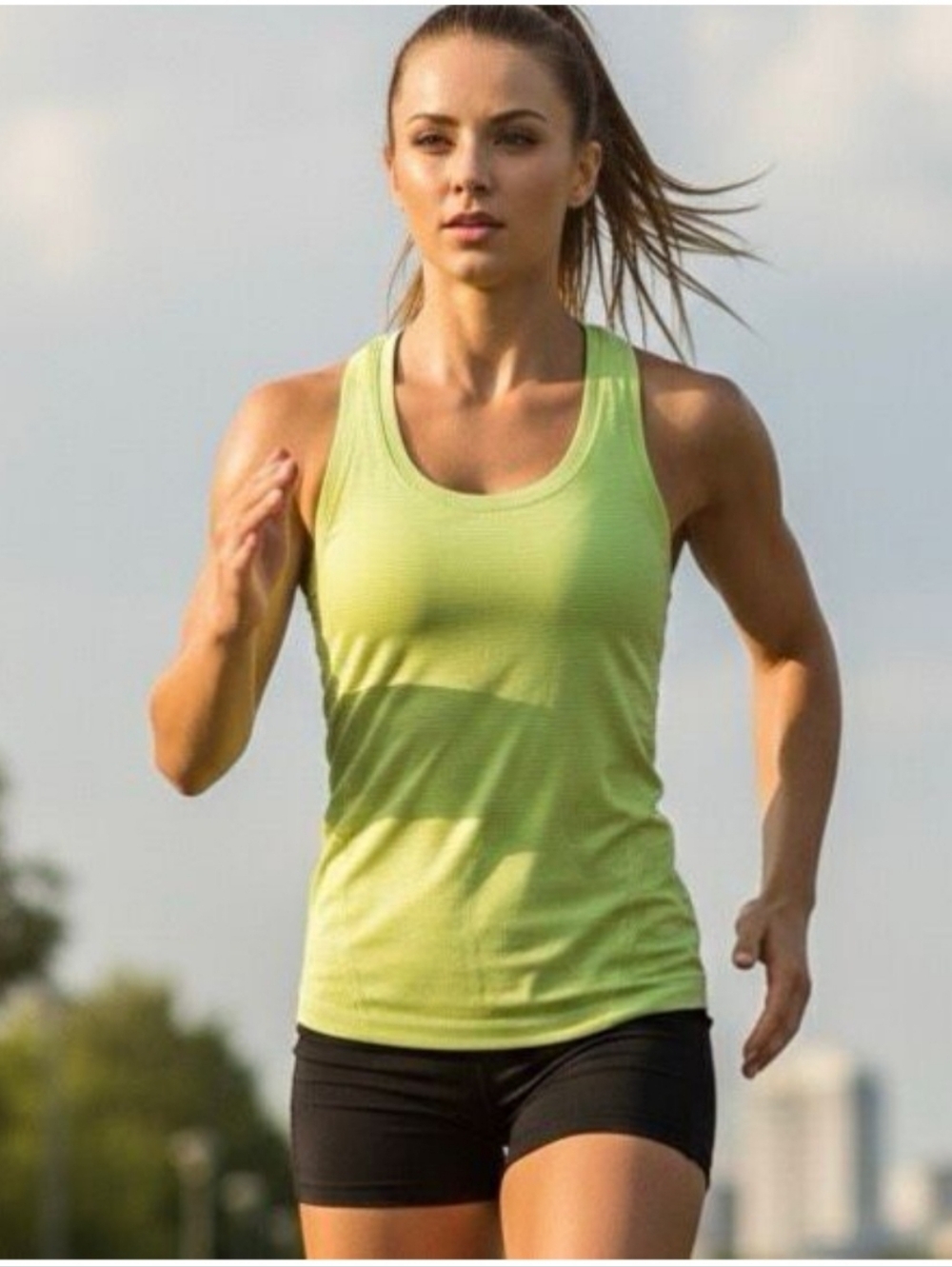 Athleta Lime Green Racerback Tank Top - Performance Women’s Running